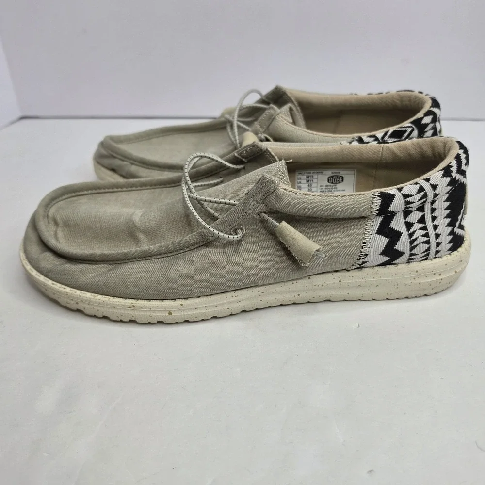 Hey Dude Wally Funk Jacquard Size M 12 Beige Mens